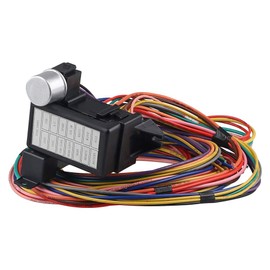 WMPHE 14 Circuit Wiring Harness Kit, Professional Universal Electrical Wire Harness, Car Modification Circuit 14 Fuse Compatible with Chevy Ford Chrysler Mopar Muscle Car