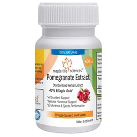Pomegranate Extract (40% Ellagic Acid) - 400mg - 60 Vegan Capsules - Hormone Support