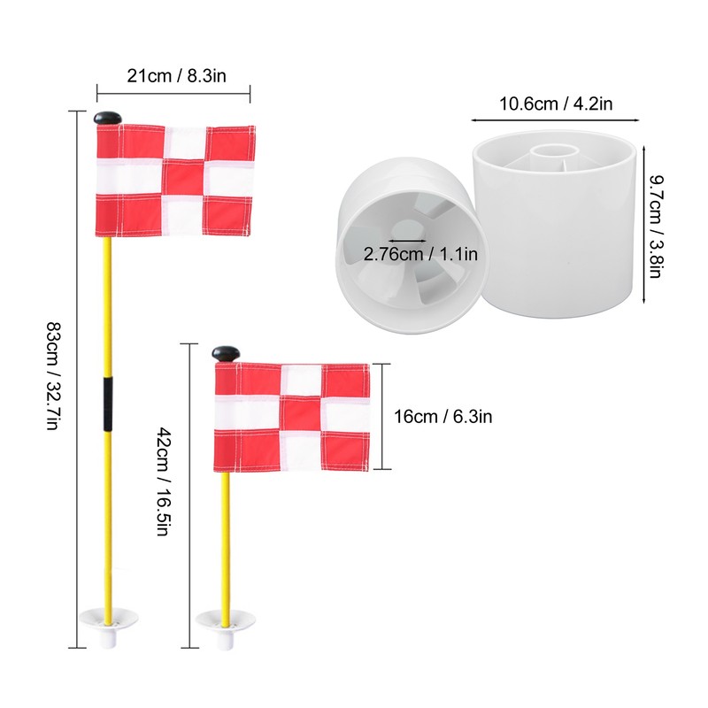 Golf Pin Flag Hole Cup Set for Mini Putting Green