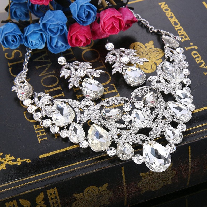 Clearine Women's Bohemian Boho Filigree Leaf Hollow Statement Necklace and