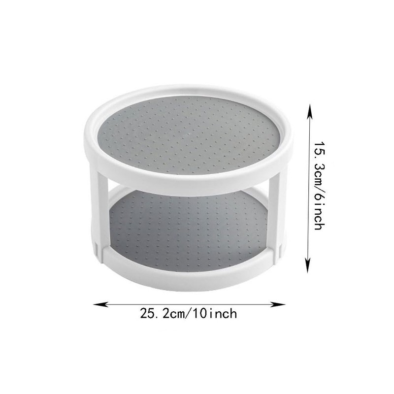 2 Tier 10 Inch Non Skid Spice Rack Turntable, 25cm