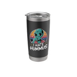 Funny Retro Vintage Alien I Hate Hummus Vegan Humorous Stainless Steel Insulated Tumbler