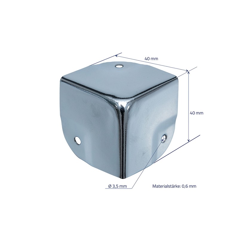 HMF 14966-09 Metal Corner Protectors for Suitcases | Pack of