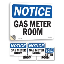 Gas Meter Room OSHA Notice Vinyl Decal Label 24 Inch x 18 Inch - 5 Pack