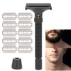 Men Manual Razor Blade Base Set Adjustable Brass Double Edge