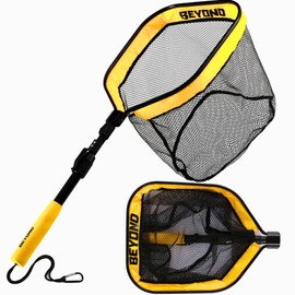 Beyond Braid Floating Fishing Net with Handle – Folding Fishing Net for Easy Storage – Telescopic Landing Net for Bass, Trout, Kayak & Boat Fishing – Durable, Lightweight & Fish Friendly