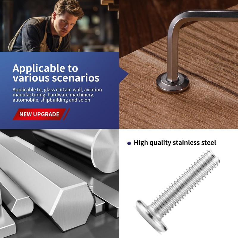 M6 x 15mm 20Pcs Flat Head Hex Socket Cap Screws