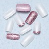 Handcess Square False Nails Medium White Pink Press on Nails