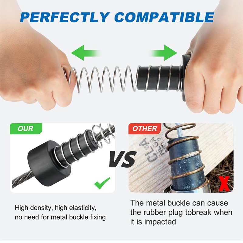 Fologtoo Zipline Spring Brake, 9.8ft Extra Long Heavy Duty Stainless