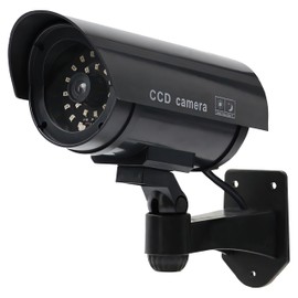 Retoo Swivelling Dummy Camera for Outdoor and Indoor Use, Wireless CCD with Flashing LED, Weatherproof Security Camera, Fake Camera for Home and Office Surveillance, Dummy, Black