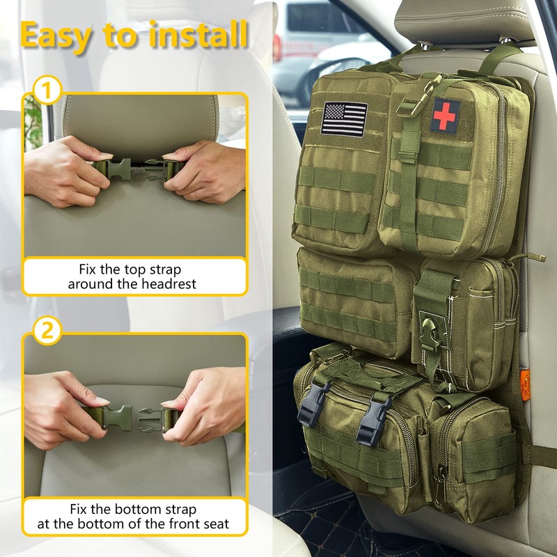 Universal Tactical Seat ​Back Organizer Vehicle Molle Panel Organizer Storage