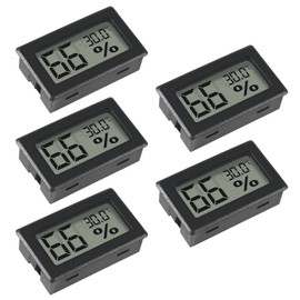 AITRIP 5PCS Digital Hygrometer Indoor Thermometer Humidity Meter 2 in 1 Temperature Humidity Meters Mini Gauge LCD Display ℃ for Humidors Car Greenhouse Indicator Indoor Room Aquarium- Celsius