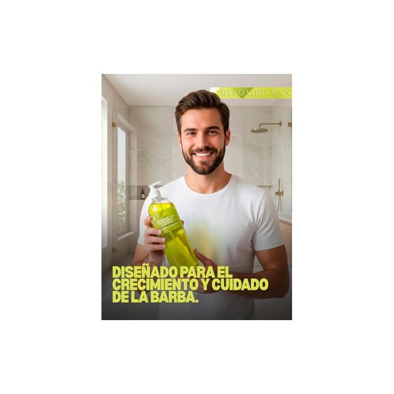 MinoxidilMax Shampoo Fórmula Patentada Cabello y Barba, Presentación 1 Litro