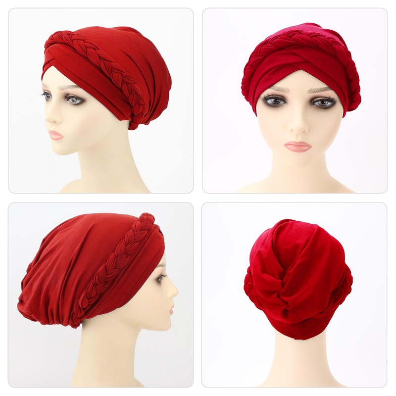 DRESHOW 1 Piece African Women's Turban Braid Headwear Headscarf Chemo