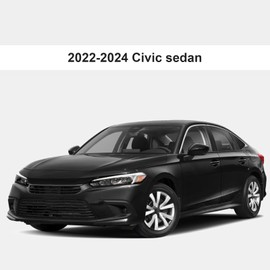 All Weather Rubber Car Floor Mats Compatible with 2022 2023 2024 Civic Sedan 4-Door, 3Pcs Automotive Floor Mats & Cargo Liners Front & Rear Row Car Interior Accessories