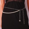 Urieo Pearl Waist Chain Belt Layered Silver Belly Chains Adjustable