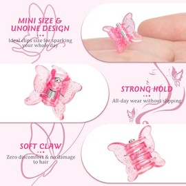 Mini pinzas para el cabello con purpurina, accesorios para el cabello brillantes y coloridos para niñas y mujeres, pinzas pequeñas Y2K de los años 90,