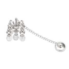 Dollhouse Miniature Chandelier 1:12 Scale Chrystaline Chandelier Pendant 5 Head Hanging Ceiling Light Luxury Decoration Ceiling Lamp Dollhouse Accessories (Silver)