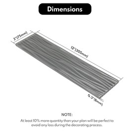 Lovdeco Grey Water Wave Glass Subway Tile, Glass for Bathroom Kitchen Backsplash Wall, 3 x 12 Inch, 4 Sq.Ft.