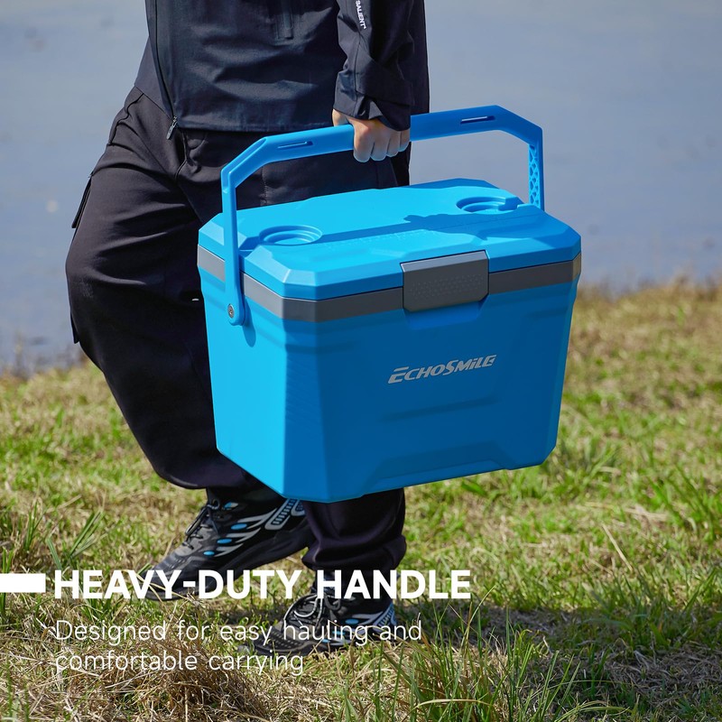EchoSmile Portable Cooler 20L/21qt, Outdoor Insulated Ice Chest Box