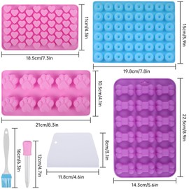 Ezydka Backmatte Hundekekse 9 Stück Backmatten für Hundeleckerlies Set, Mini Hundekekse Backform Silikon Backmatte Hundeleckerli für DIY Hundeleckerlies, Kekse, Schokolade, Süßigkeiten, Eiswürfel