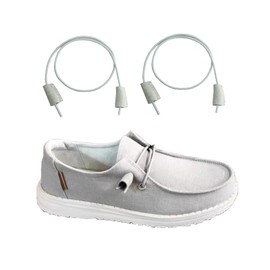 DECKER Elastic Shoelaces Strings No tie shoelace Replacement Laces for Hey Dude Shoes (Grey, 18"(46 cm))