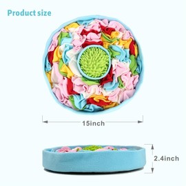 RGBRGB Premium Slow Feeder Snuffle Mat for Dogs - Interactive Feeding, Mental Stimulation, and Anxiety Relief (Blue, 15 x 2inch)