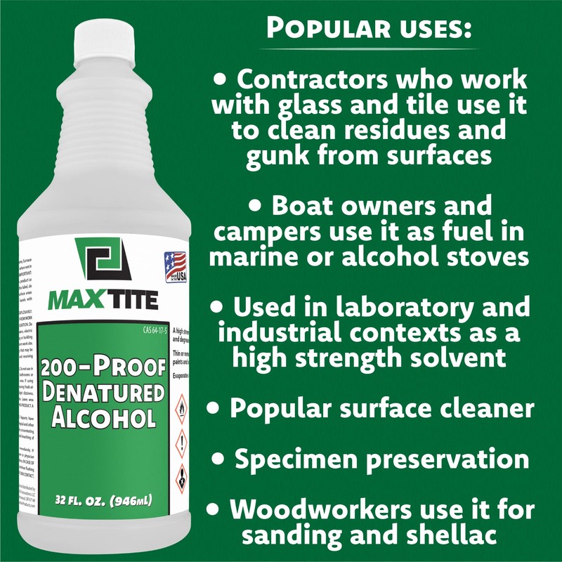 MAXTITE Denatured Alcohol, 200-Proof (1 Gallon Total, 4 Pack of