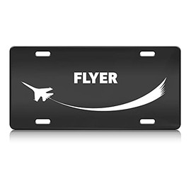 Press Fans - Fly Navy Aviation Pilot S.Steel Car SUV Truck License Plate Decorative Tag Black-D#c96