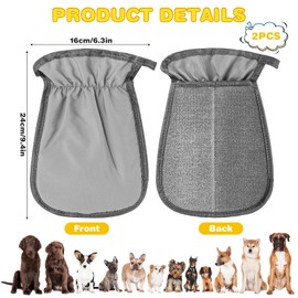 INQUIRLLY Static Removal Gloves for Cats and Dogs, Fur Magnet Gloves, Reusable Glove Cat Hair, Glove for Cat Hair for the Care and Removal of Unwanted Hair