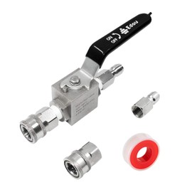 EDOU Direct Ball Valve for High Pressure Washer Hose | 3/8" Male Plug & 3/8" Female Quick-Connect | 4,500 PSI Max Working Pressure | Easily, Quickly Switch Between Wands, Tips, or Hoses.