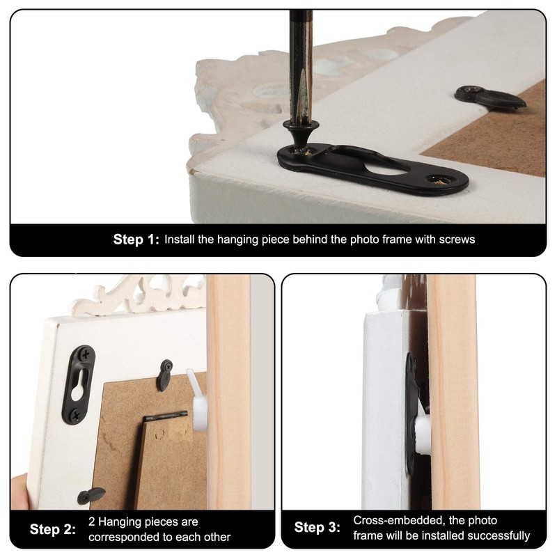 Hotop 40 Pieces Single Keyhole Picture Frame Hanger with 80