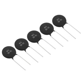 PATIKIL NTC Thermistors Resistors, 5Pcs 5 Ohm NTC5D-20 High Sensitivity Current Limiter Temperature Sensor for Measuring Temperature Black