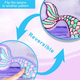 AGSDON 3PCS Clear Backpack for Girls, Kids Mermaid Transparent Backpack with Heavy Duty PVC, See Through Backpacks with Lunch Bag-Purple