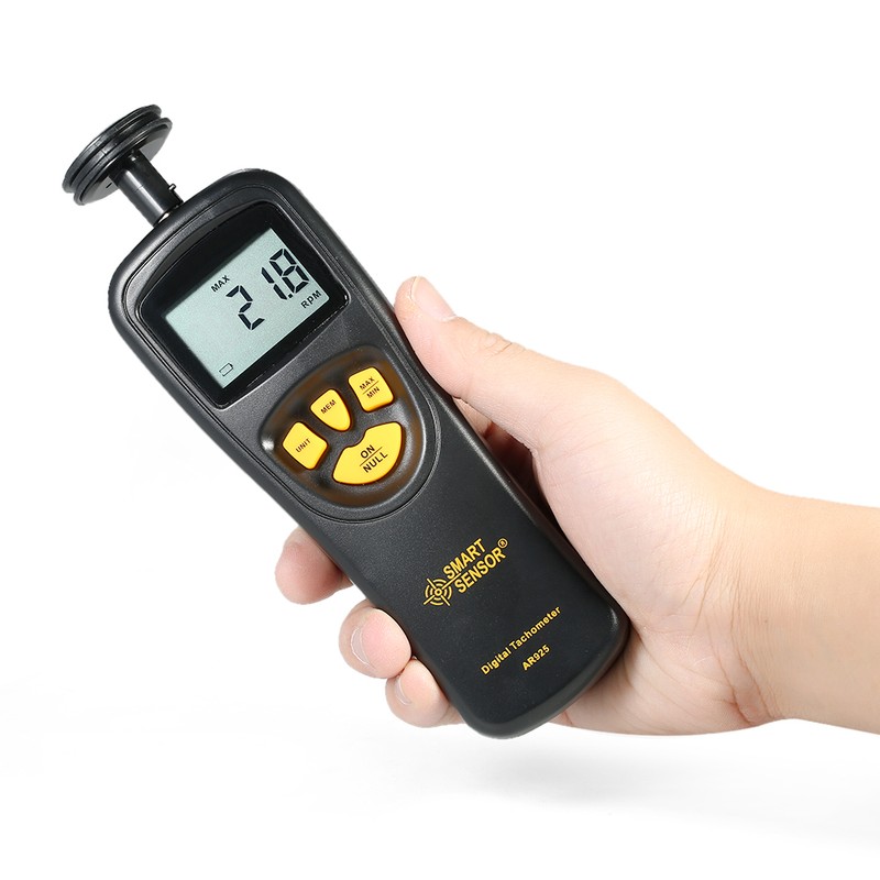 SMART SENSOR Handheld Contact LCD Digital Tachometer Speedometer Tach Meter