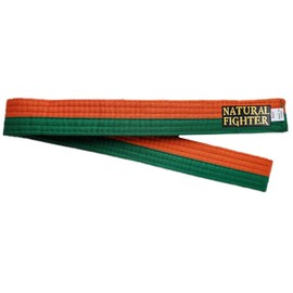 MMASPORT The Fight Evolution Karate Judo Aikido Taekwondo Cotton Basic Belt (Orange/Green, 260)