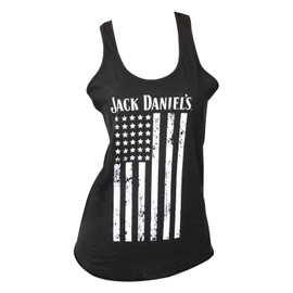 Jack Daniel’s Ladies Distressed Flag Black Tank Top (Small)