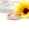 Uloveido Rose Gold Plated Eternity Band Baguette Cz Ring -