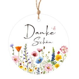 jijAcraft Thank You Beautiful Gift Tags Rounds: 5 cm White Paper Tags Wedding 50 Pieces Kraft Paper Tags Communion Paper Labels Tags with Jute String for Party Favours, Wedding Decoration DIY