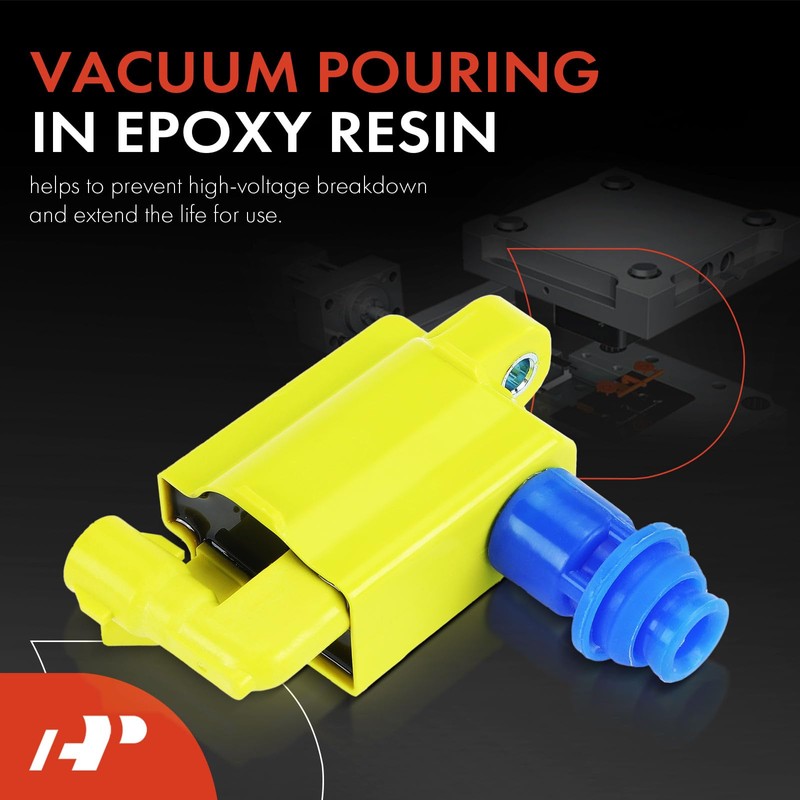 A-Premium 3 Yellow Ignition Coils with 3 Spark plug Wires