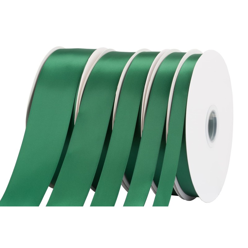 Fondersy 91 Meters Forest Green Double Faced Satin Ribbon -
