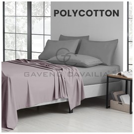 GC GAVENO CAVAILIA Easy Care Flat Sheet King Size - (265 X 275 Cm) Polycotton Bed Sheets - Super Soft & Comfortable Wrinkle Free Sheet -Grey