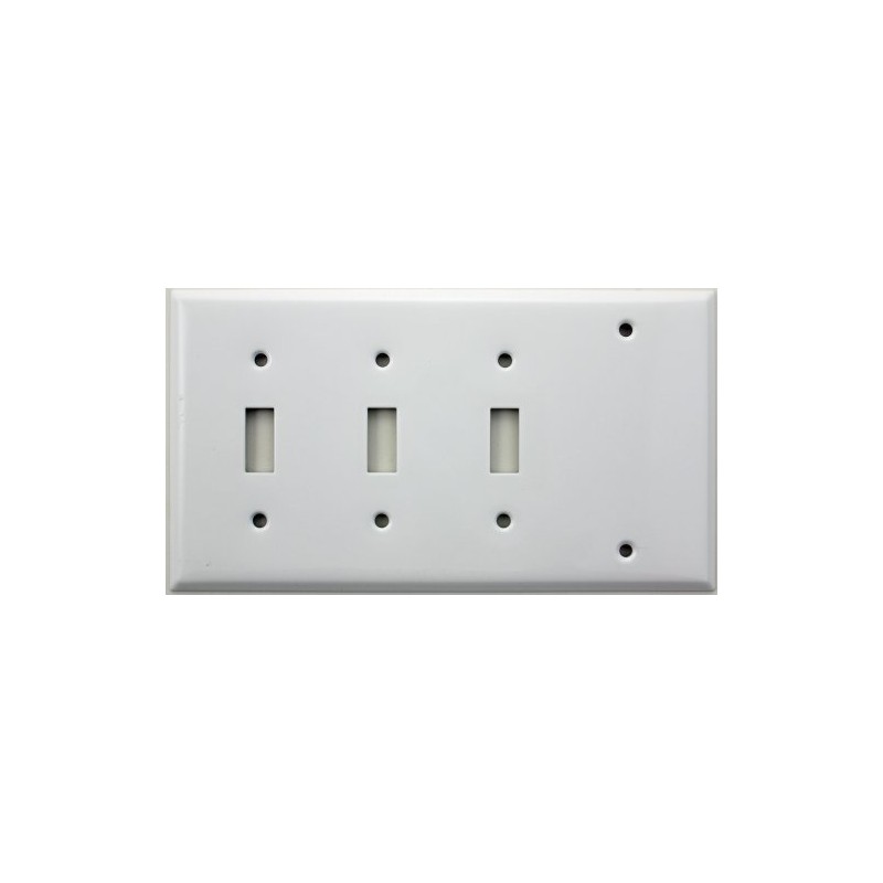 Stamped Steel Smooth White 4 Gang Wall Plate - 3