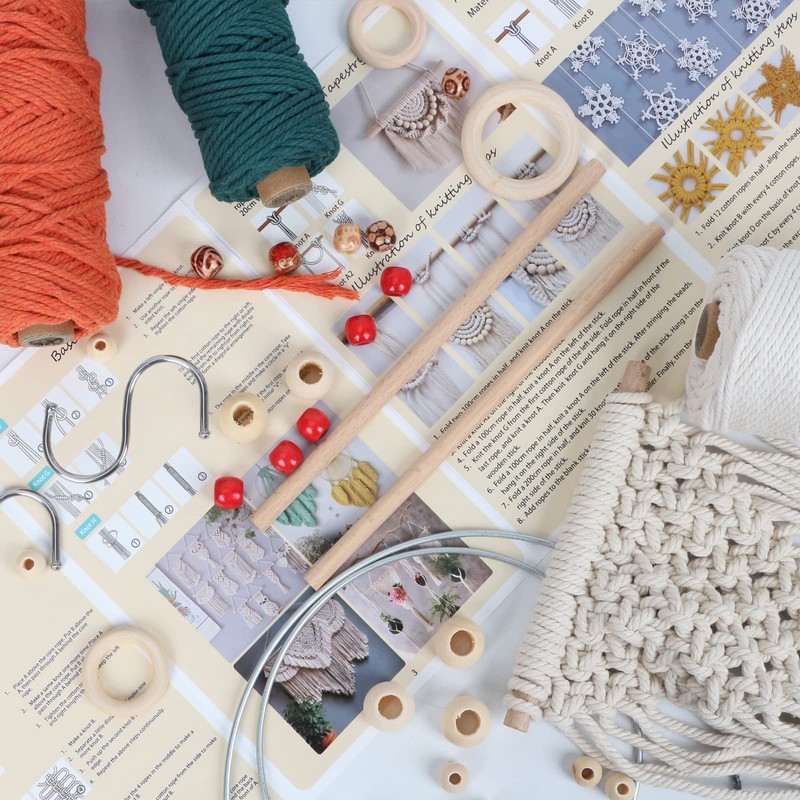 UHAPEER Macrame Kits for Adults Beginners with Instructions, DIY Macrame
