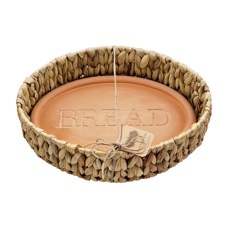 Mud Pie Terracotta Bread Warming Set, Brown, 8 1/2" x