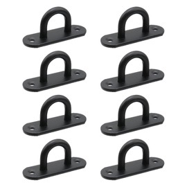 Dnyta 8pcs Stainless Steel Ceiling Hook Pad Eye Plate Black Hooks for Ceiling Hooks Heavy Duty for Swing Hanging Outdoor or Indoor Activity (Black Large)