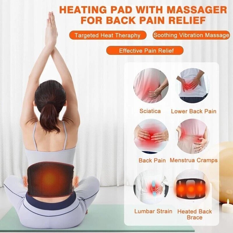 Cordless Massage Belt Electric Heated with Back Support Waist Vibration