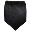 TigerTie Designer Silk Tie in Black with Floral Pattern -
