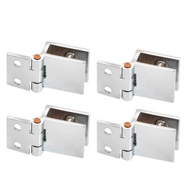 Glass Door Pivot Hinge,4Pcs Glass Door Fixing Clip Hinge Glass Door Adjustable Clamp Single Clamp Hinge Glass Hinge Zinc Alloy Hinge No Drilling Glass Hinge for Shower Glass Door Cupboard
