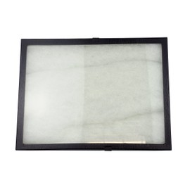 SE 16"x12"x2" Inch Glass Top Riker Display Box with Metal Clips - Deep Case for Jewelry, Gems, Stones, Coins, Stamps, Butterflies - Secure Closure, Polyester Filled